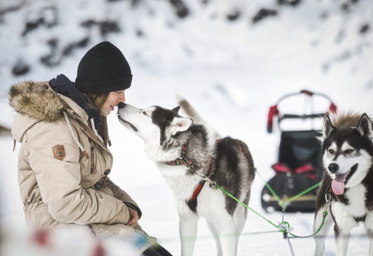 Michaela Braunhofer und ihre Huskies Hundegesundheitszentrum Prutz